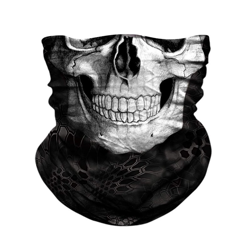 JOEYOUNG Skull Face Mask UV Sun Dust Neck Gaiter Bandana Headwear Motorcycle - Image 1